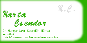 marta csendor business card